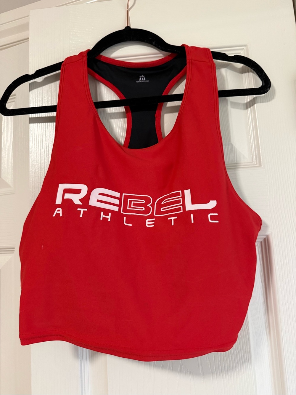 Rebel Athletic Women's Red Racerback Crop Tank